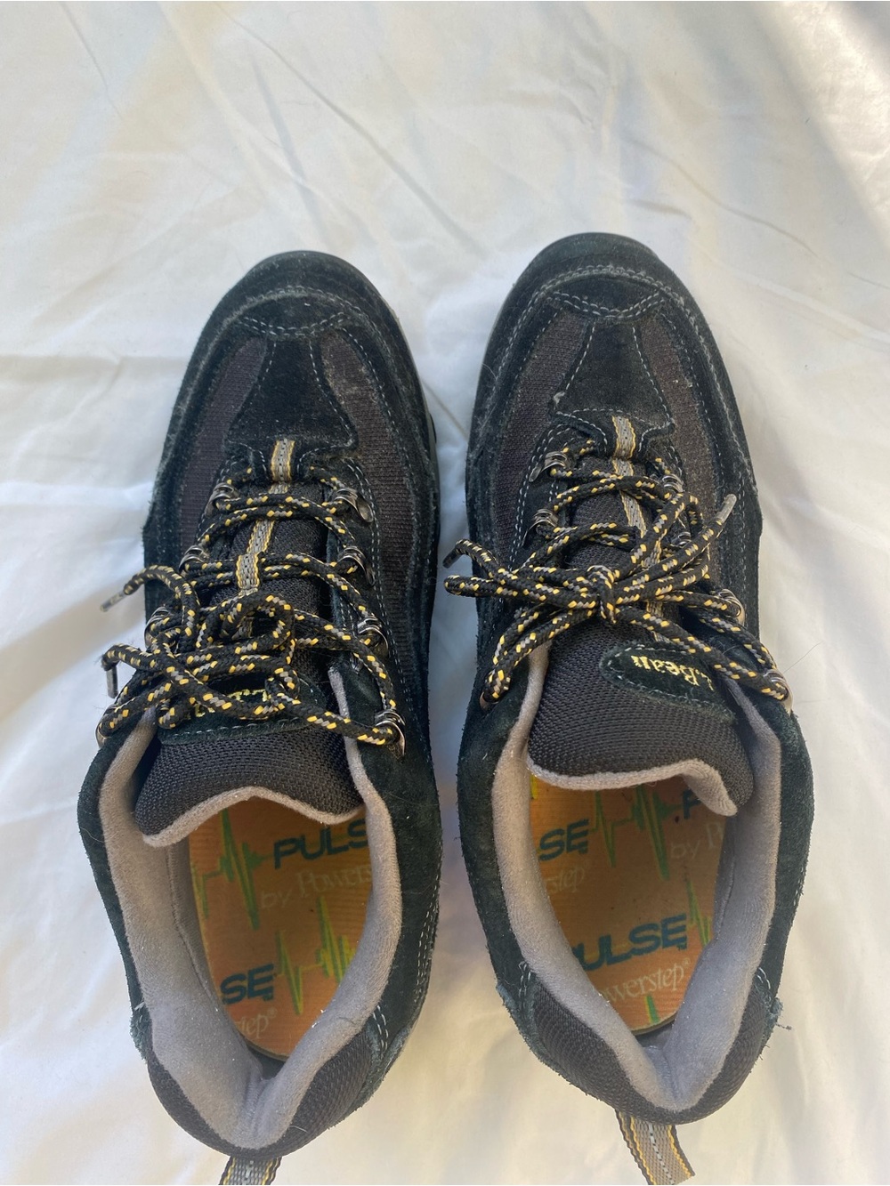 L.L. Bean Women's Black Lace-Up Boots with Yellow Accent Laces